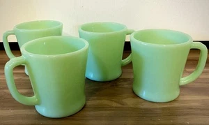 4 Vintage Fire King D Handle JADEITE COFFEE MUGS in Near Perfect Condition! - Picture 1 of 3