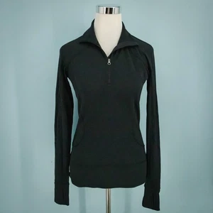 Lululemon Size 4 Black Define Pleated Back 1/2 Zip Long Sleeve Thumbholes Jacket - Picture 1 of 6