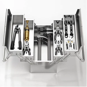 Heavy Duty Metal Cantilever 3/5 Tray Toolbox Storage Tool Box with Handle & Lock - Picture 1 of 79
