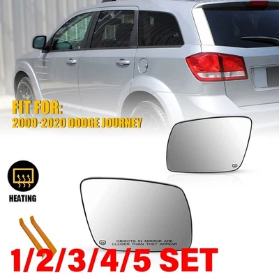 Espejo retrovisor exterior térmico de vidrio izquierdo y derecho para Dodge Journey 2009-2020 1-5SET Foto 1 de 4