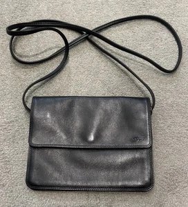 ENNY-ICONIC ITALIAN VINTAGE MAKER-SOFT LEATHER-BLACK CROSSBODY SMALL BAG- VG.C . - Picture 1 of 14
