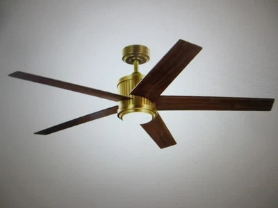 Kichler Brahm 56 in. Indoor Natural Brass Downrod Mount Ceiling Fan with Remote - Image 1 of 4