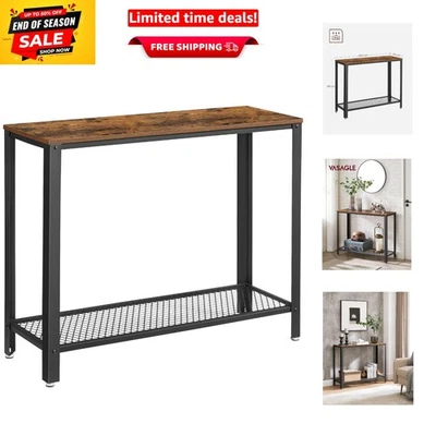 Versatile Console Table for Entryway & Living Room - Rustic Brown & Black Finish - image 1 of 4