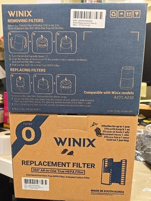 Два настоящих многофункциональных фильтра WINIX O–1712-0110-00 HEPA для моделей A231 A230 - Изображение 1 из 4