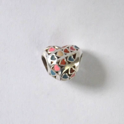 Original PANDORA Charm Anhänger 925 Sterling Silber Silver Bunte Herzen Hearts - Bild 1 von 4
