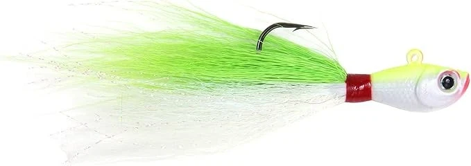 Plantilla Sea Striker Bucktail 6 oz, ojos holográficos, Chartreuse/blanco Foto 1 de 1