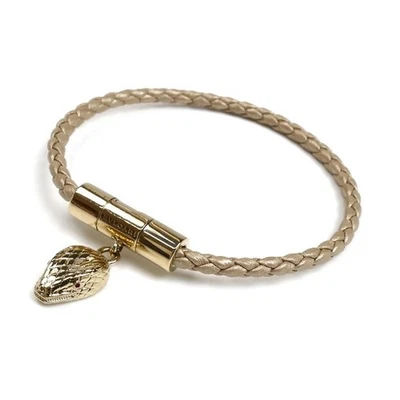 BVLGARI Snake Head Gold Brass Leather Serpenti Forever Bracelet from Japan - Image 1 of 4