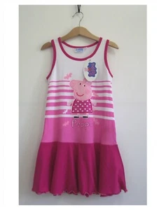 Peppa Pig Girls Summer Dress 100% Cotton Character Sleeveless Dress 7 Years BNWT - Picture 1 of 8