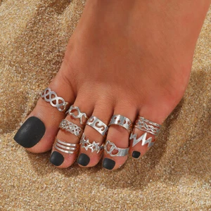 Offener Ring Verstellbare Ringe Zehenringe Fußschmuck Offener Zehenring Set ≌ - Bild 1 von 11