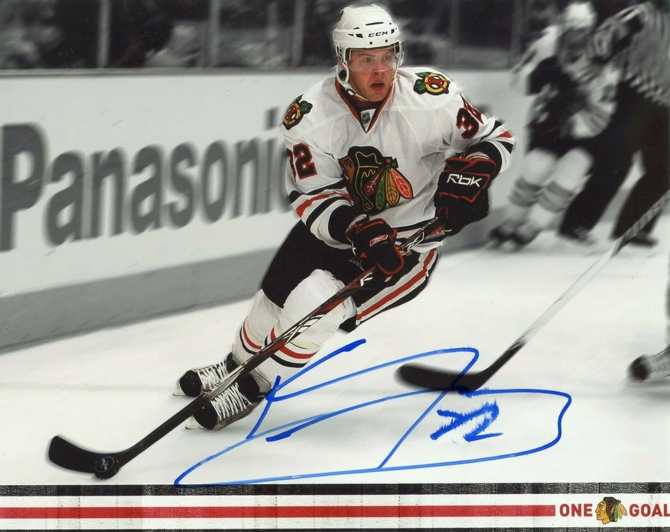 FOTOGRAFÍA 8X10 FIRMADA POR KRIS STEEG CHICAGO BLACKHAWKS CERTIFICADO DE AUTENTICIDAD Foto 1 de 1