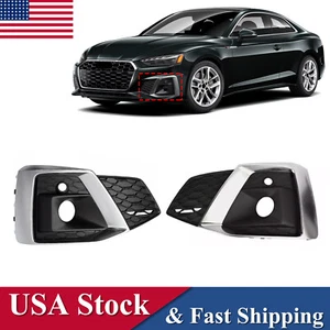 For Audi A5 2020-2023 Pair Front Bumper Fog Light Cover Lamp Grille Bezel Trim - Foto 1 di 10