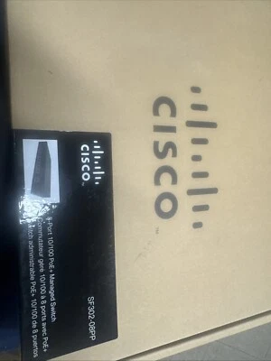 Brand New Cisco SF302-08PP Small Business 8 Port 10/100PoE+ Managed Switch - Image 1 of 4