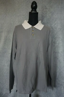 Camisa Junction West Para Hombre Gris Manga Larga Blanco Cuello 1/4 Botón Talla L Foto 1 de 2
