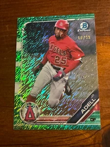 Jo Adell 2019 Bowman Chrome #BCP-4 Green Mojo Refractor 60/99 Los Angeles Angels - Picture 1 of 3