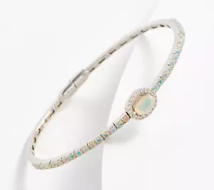 Bracciale Affinity Gems pietra ovale opale magnetico pietra preziosa argento sterling - Foto 1 di 1