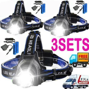 Most Powerful LED Headlamp Rechargeable Headlight Head Torch Lamp Flashlight A++ - Picture 1 of 28