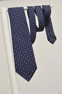 Tie cravatta e. Marinella napoli silk navy mini flowers design - vintage - Picture 1 of 5