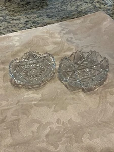 VINTAGE AMERICAN BRILLIANT CUT GLASS RELISH DISHES TWO - Picture 1 of 13