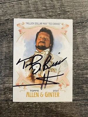 2021 Topps Heritage WWE A&G Million Dollar Man Ted DiBiase Signed Card #AG-15 - Image 1 of 2