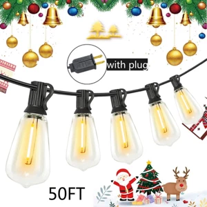 Cadena de luces LED de Navidad al aire libre impermeables 25 LED cristal globo luz 50 pies - Imagen 1 de 9