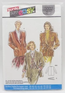 Burda Super Easy Sewing Pattern Kit #5002 Size US 12-26 Euro 38-52 Vintage - Foto 1 di 4