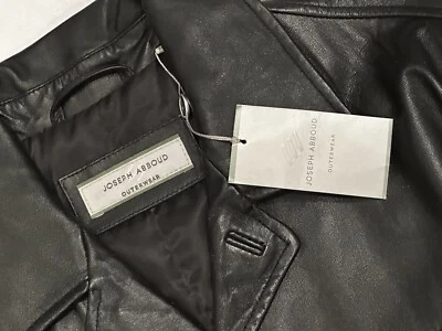 $595 NEW JOSEPH ABBOUD LEATHER JACKET M CAR COAT 3 BUTTON MENS - Image 1 of 4