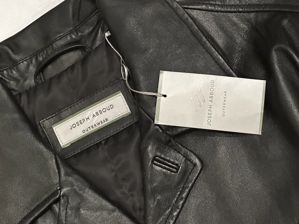 $595 NUEVA CHAQUETA DE CUERO JOSEPH ABBOUD M ABRIGO DE COCHE 3 BOTONES PARA HOMBRE Foto 1 de 4