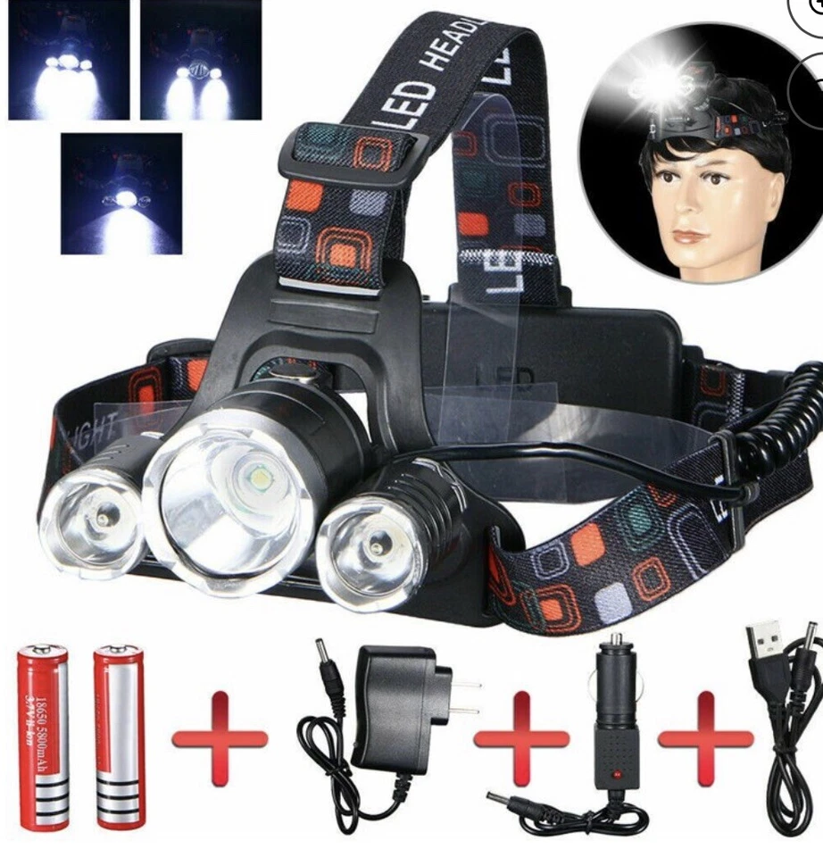 Lamparas de cazeria caseria luz para ir de caza recargable 10000 LED Impermeable - Image 1 of 4