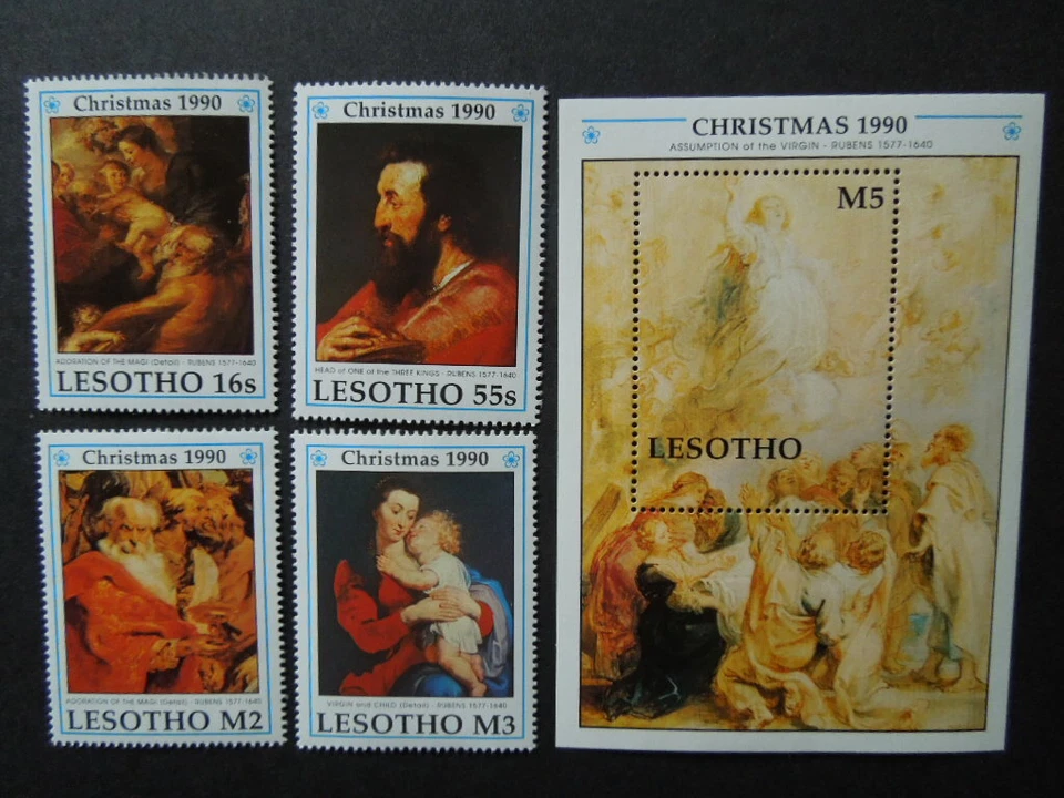 G731 LESOTHO 1990 PINTURA NAVIDAD RUBENS MNH Foto 1 de 1