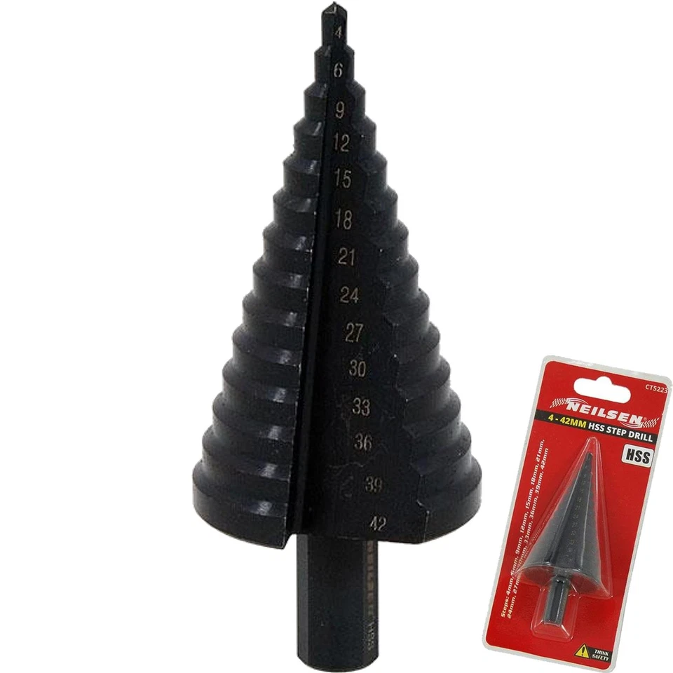 Step Drill HSS Steel Titanium Cone Bit 4mm - 42mm (genuine Neilsen Ct5223)