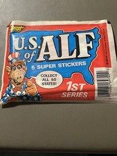 1987 U.S. of Alf 1st series Zoot 5 super stickers - 1  NEW SEALED pack 50 states