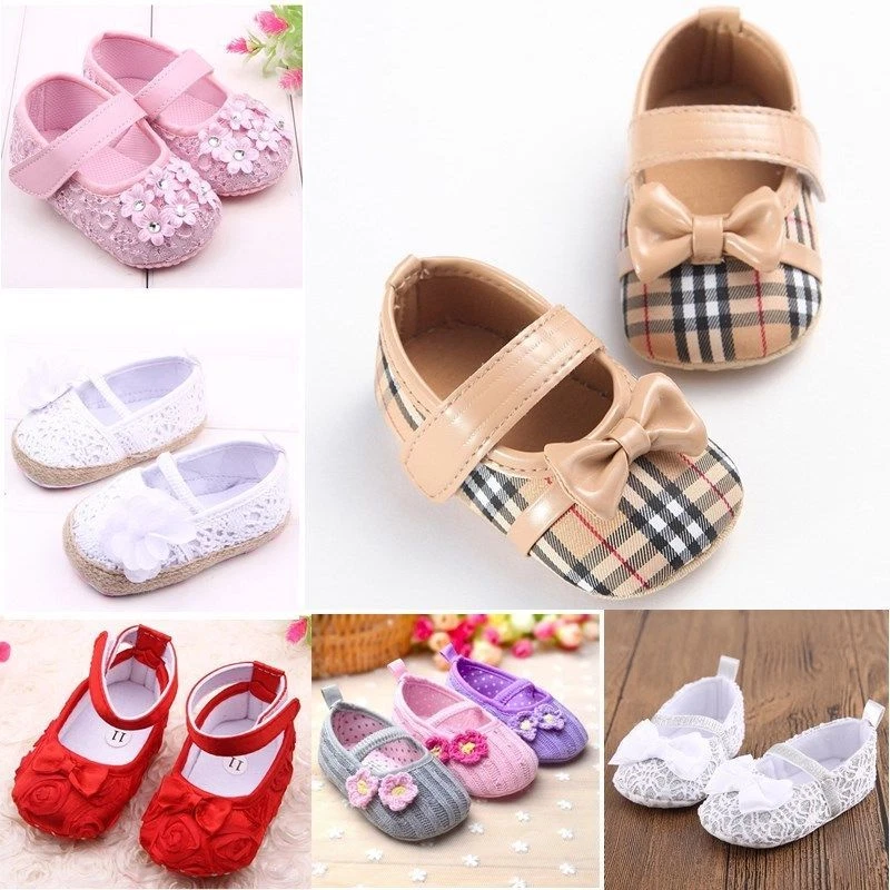 Baby Infant Girls Kids Toddler Soft Sole Crib Newborn Anti-Slip Shoes 0-18 Month - Image 1 of 1