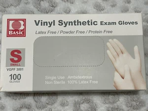 Guanti da esame sintetici in vinile trasparente basic monouso senza lattice taglia S - Foto 1 di 3