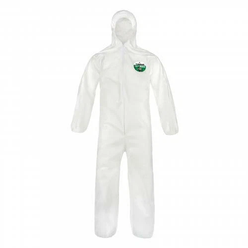 LAKELAND Hooded ChemMax(R) Disposable Coverall WHITE Elastic 3XL PACK(3) - Image 1 of 1