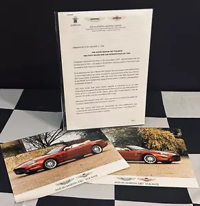 ASTON MARTIN DB7 VOLANTE 1996 COMUNICADO DE PRENSA CON FOTOS (FOLLETO) - Imagen 1 de 3