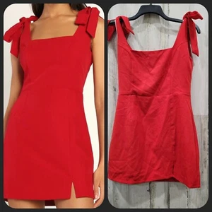 LULUS Your Sweetie weinrotes Minikleid mit Bindebändern Größe LARGE **entzückend **Neu ohne Etikett** - Bild 1 von 12