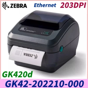 Zebra GK420D Direct Thermal Barcode Label Printer 203dpi GK42-202510-001Ethernet - Picture 1 of 10