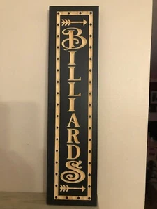 Billiard Room Home Decor Man Cave Sign Pool Hall Gift 8 9 Ball Room ARROW RIGHT - Picture 1 of 4