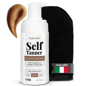 Team Tan Self Tanner Mousse - Tanning Foam for Face and Body- ( Medium ) CR6 - Picture 1 of 9