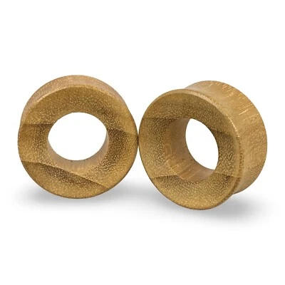 Pair of Teak Wood Tunnels organic gauges plugs - Image 1 of 4