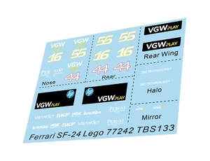 Adesivi Stickers per Lego Ferrari FS-24 Set 77242 TBS133 - Picture 1 of 7