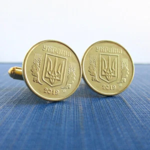 Bracciale monete Ucraina - 10 monete Kopiyka ucraine riutilizzate tono oro - Foto 1 di 6