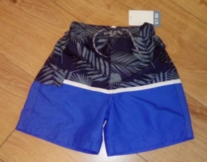 New TU Boys Blue Mix Palm leaf Swimming Shorts Age 3 Years - Picture 1 of 5
