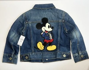 Gap Disney Mickey Mouse Toddlers Kids Icon Denim Jacket Boys Girls Blue Jean 2T - Picture 1 of 8