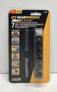 Gearwrench 7pc Metric Bolt Biter Impact Extractor Socket Set w/Adapters #83911 - Foto 1 di 2