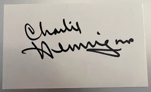 CHARLIE HENNIGAN OILERS NFL FOOTBALL AUTOGRAPH SIGNED 3 X 5 INDEX CARD - Picture 1 of 1