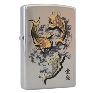 ZIPPO 250-18 GOLD FISH NI LIGHTER - Picture 1 of 3