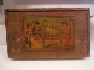 ANTIQUE VICTORIAN GERMANY CHILD'S WOODEN BUILDING BLOCKS SET w/ BOX COMPLETE - Picture 1 of 24