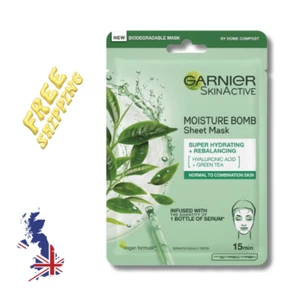 Garnier Moisture Bomb Green Tea Hydrating Face Sheet Mask for Combination Skin - Picture 1 of 9