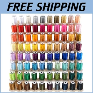 Vibrant 80 Color Polyester Embroidery Thread Kit - 500M Spools for All Projects - Picture 1 of 7